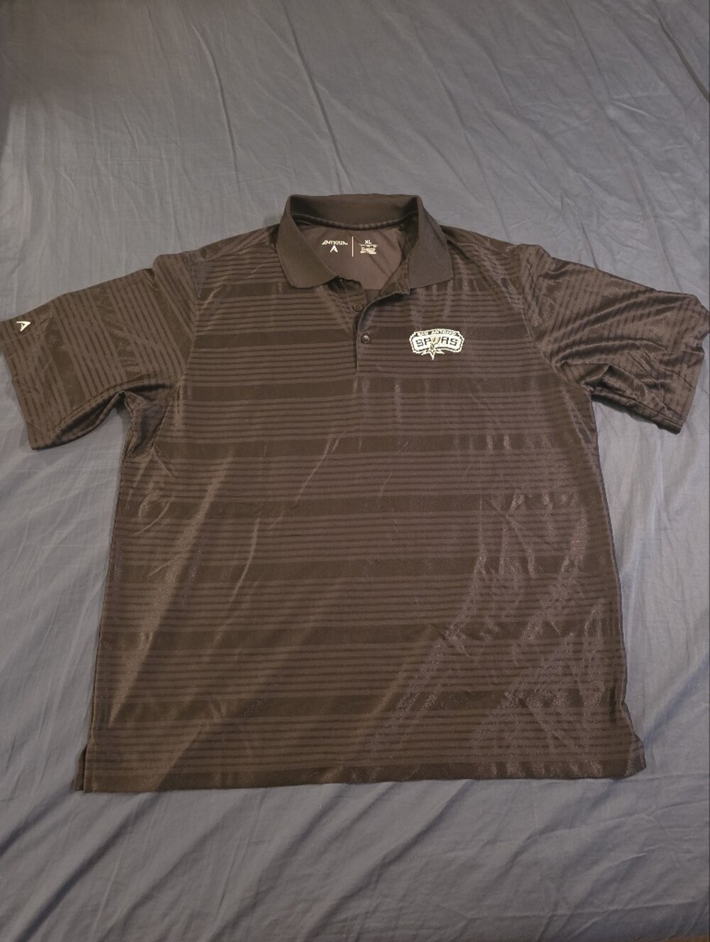 San Antonio Spurs Antigua Black Short-Sleeve Polo Shirt
